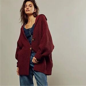 Free People Swim Too Deep Cardigan size XL New with Tags Cinnamon Brown